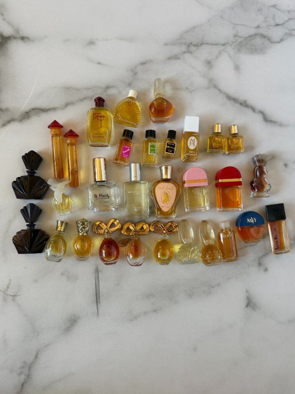 Lot of 30 Vintage Miniature Perfume Bottles Collectible Fragrance Minis